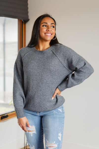 In Depth Crewneck Sweater in Charcoal Womens Southern Soul Collectives 