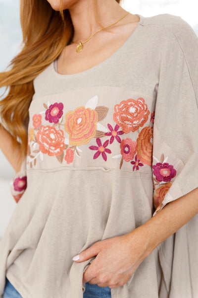 Isabel Embroidered Tunic in Mocha Womens Southern Soul Collectives