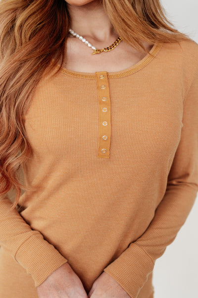 It's Been So Long Henley in Golden Sand Womens Southern Soul Collectives