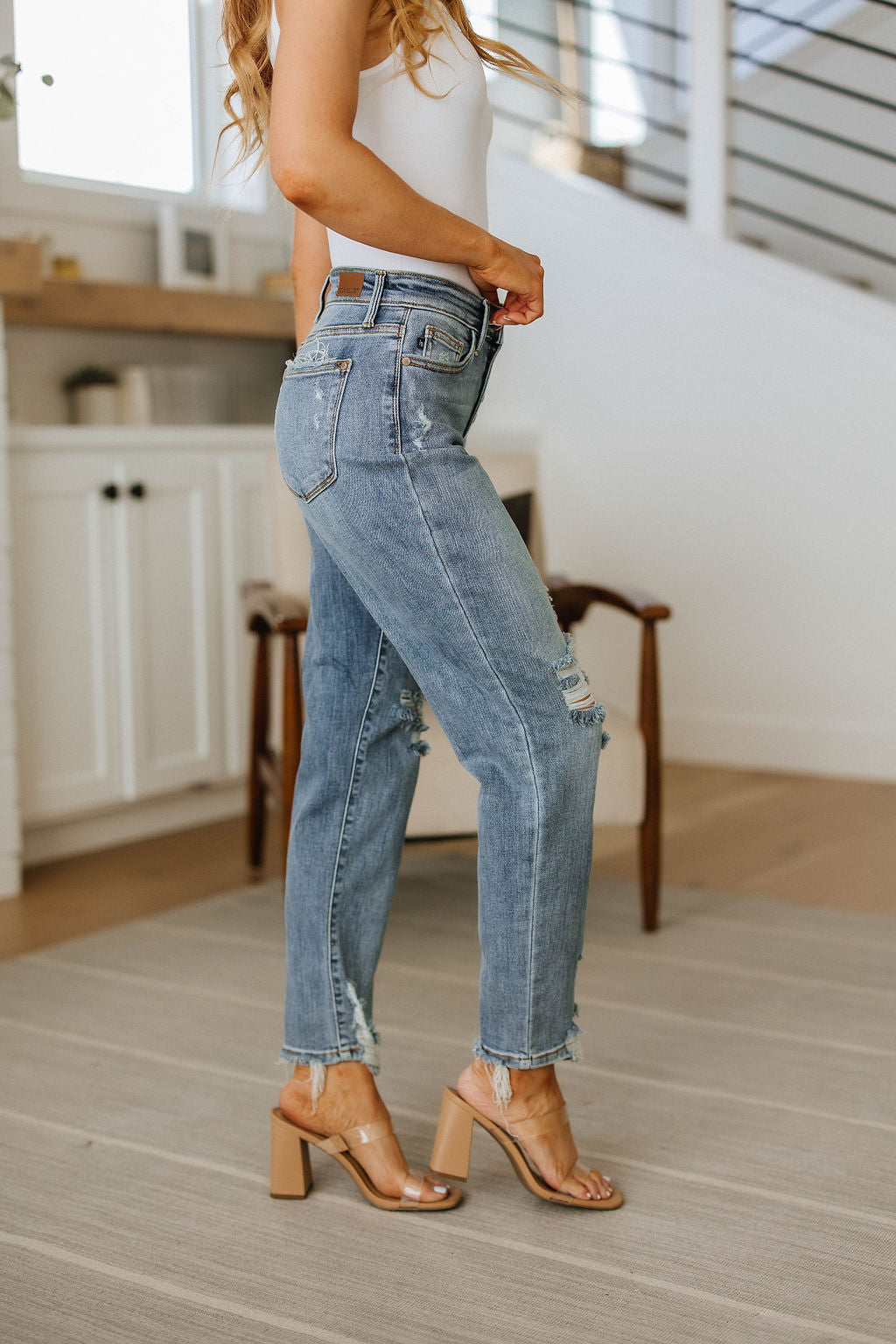 Judy Blue Josie High Rise Button Fly Boyfriend Jeans Womens Southern Soul Collectives 