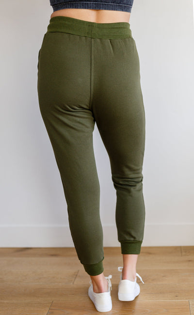 Kick Back Distressed Joggers in Olive Womens Southern Soul Collectives 