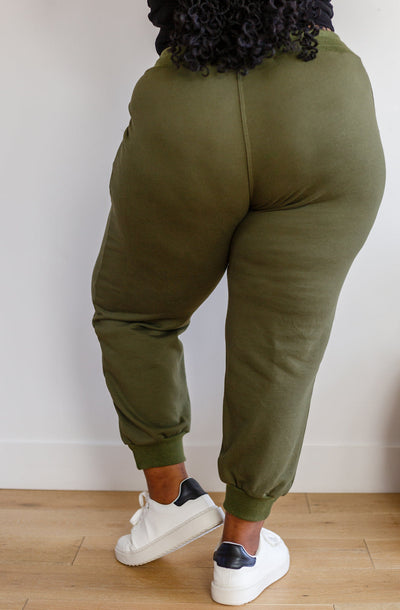 Kick Back Distressed Joggers in Olive Womens Southern Soul Collectives 