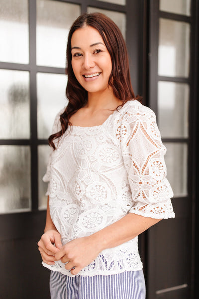 Lace Surprise Blouse in Ivory Womens Southern Soul Collectives 