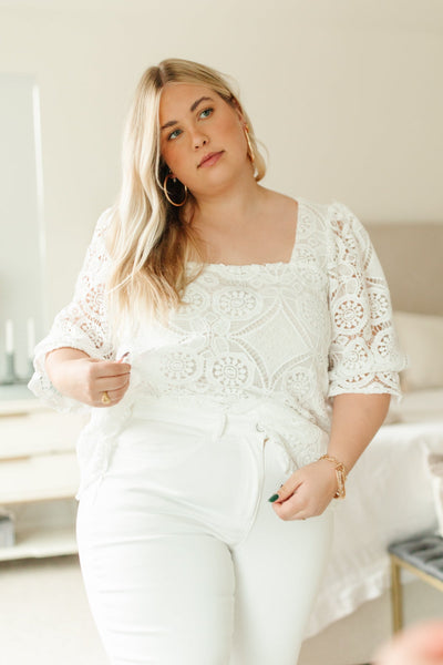 Lace Surprise Blouse in Ivory Womens Southern Soul Collectives 