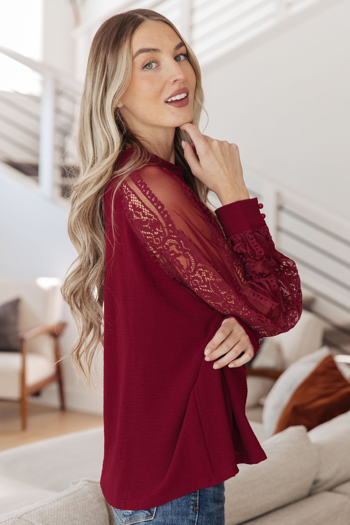 Lace on My Sleeves Blouse Womens Southern Soul Collectives