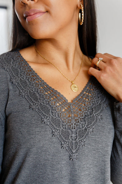 Lacey Long Sleeve V Neck In Gray Womens Southern Soul Collectives 