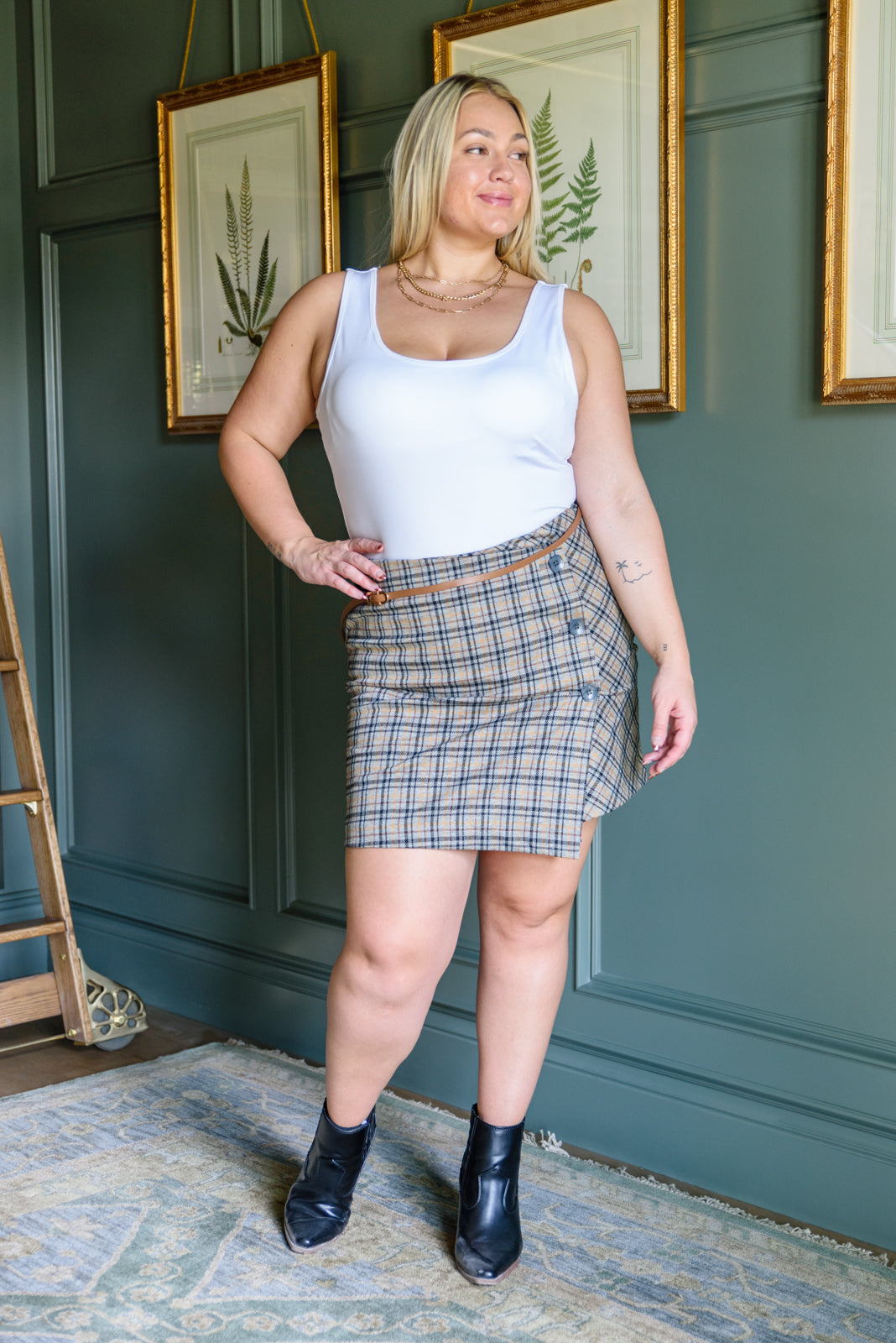 Late To Class Plaid Mini Skort Womens Southern Soul Collectives 