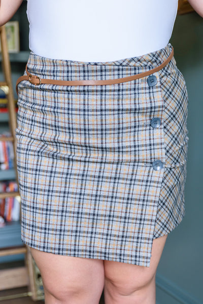 Late To Class Plaid Mini Skort Womens Southern Soul Collectives 