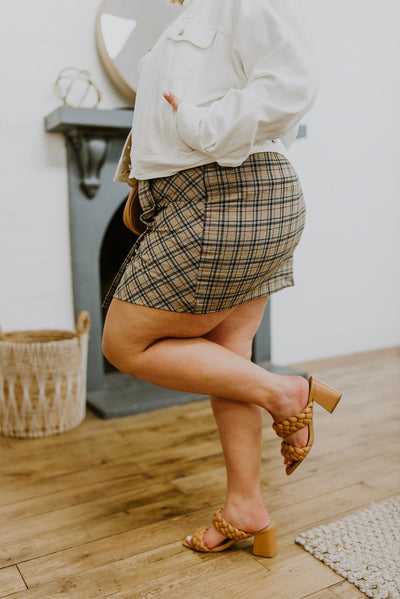 Late To Class Plaid Mini Skort Womens Southern Soul Collectives 