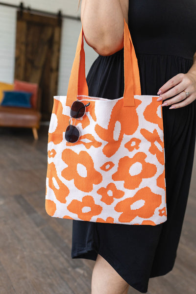 Lazy Daisy Knit Bag in Orange Womens Southern Soul Collectives 
