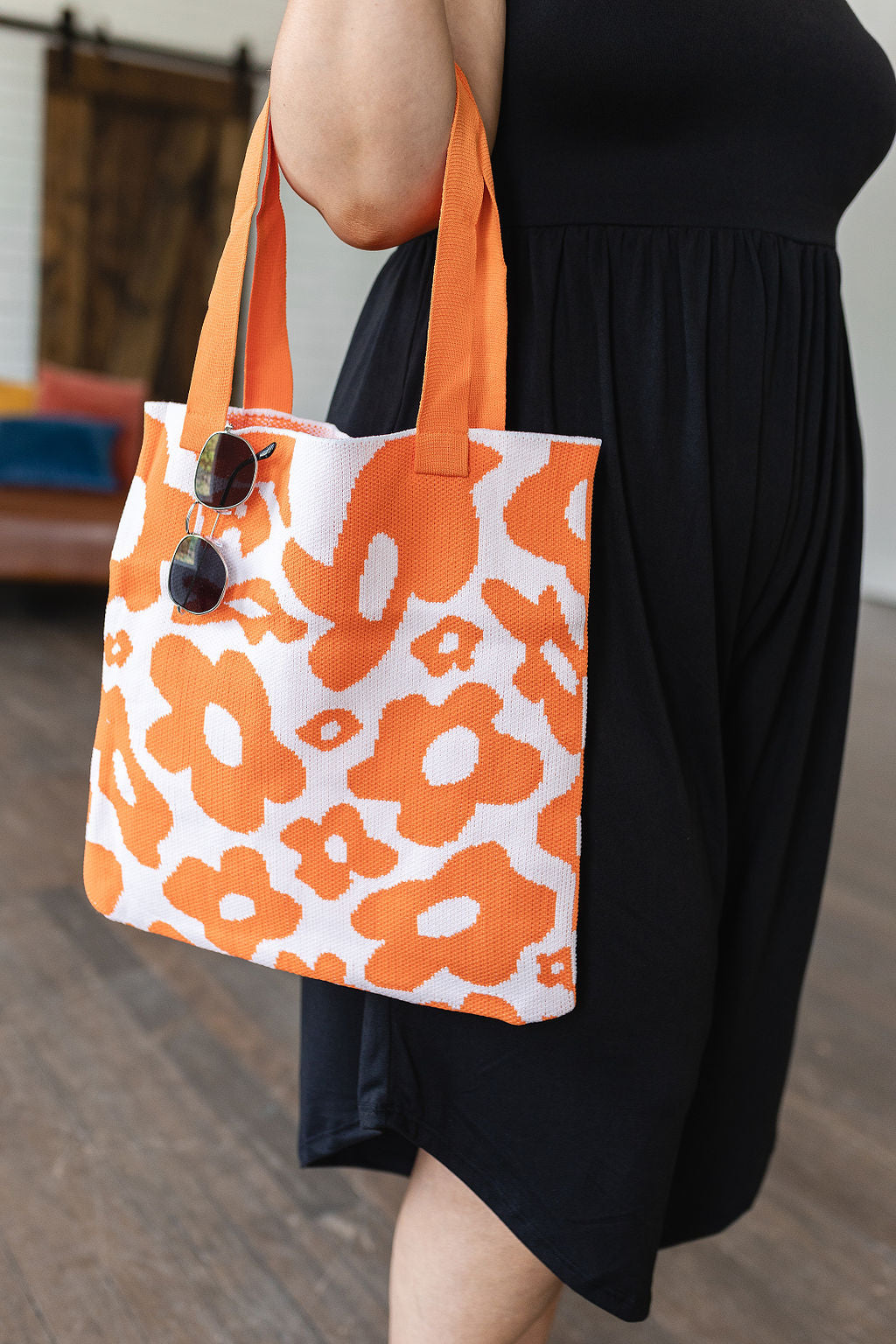 Lazy Daisy Knit Bag in Orange Womens Southern Soul Collectives 