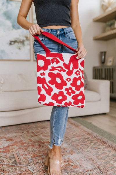 Lazy Daisy Knit Bag in Red Womens Southern Soul Collectives 