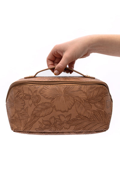 Life In Luxury Large Capacity Cosmetic Bag in Tan Womens Southern Soul Collectives