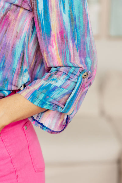 Little Lovely Blouse in Blue Multi Tops Southern Soul Collectives