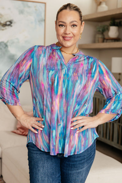 Little Lovely Blouse in Blue Multi Tops Southern Soul Collectives