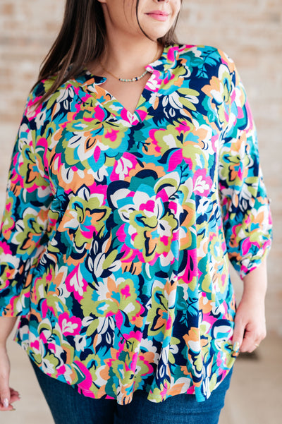 Little Lovely Blouse in Neon Floral Tops Southern Soul Collectives