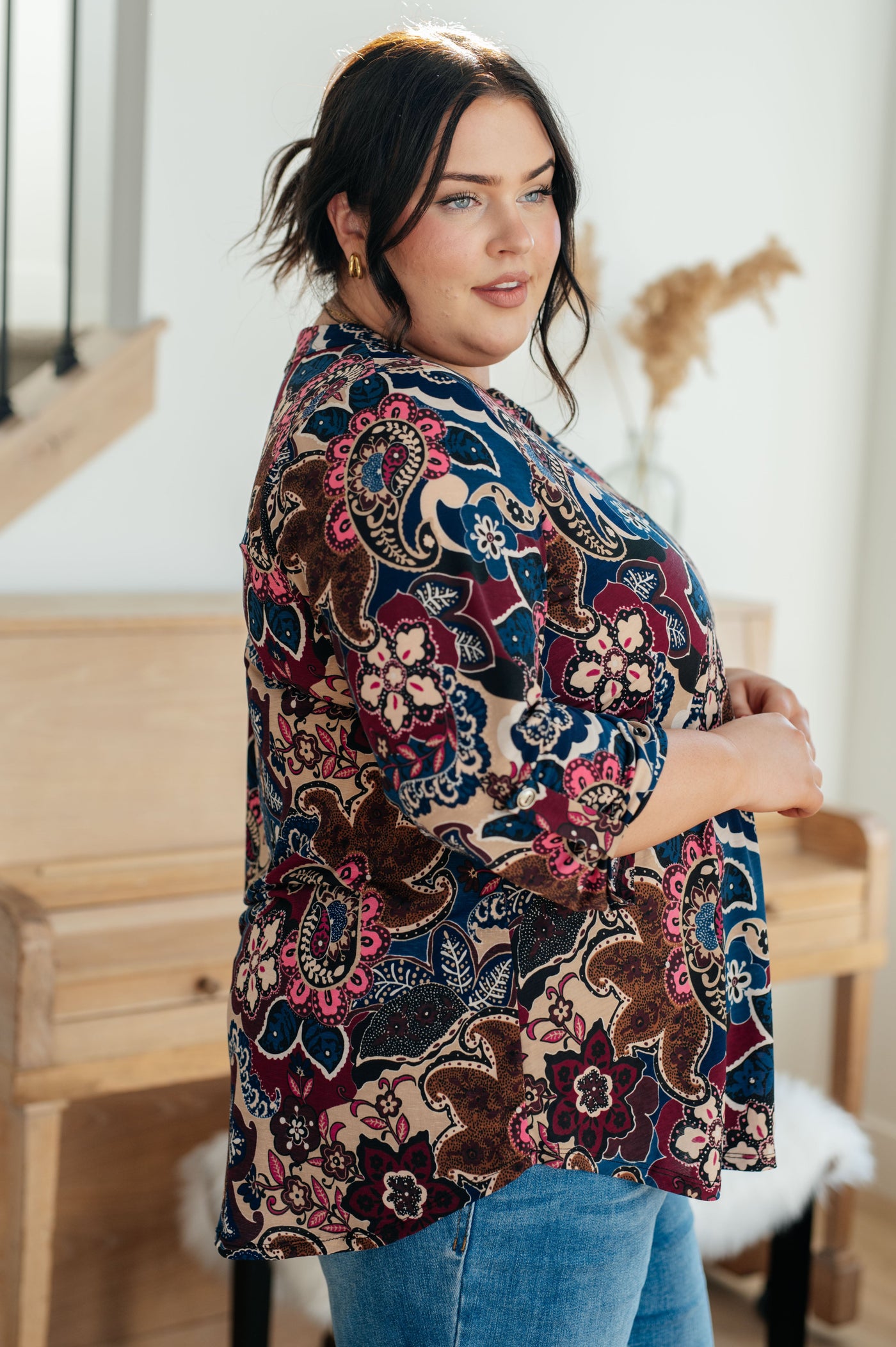 Little Lovely Blouse in Wine Paisley Womens Southern Soul Collectives