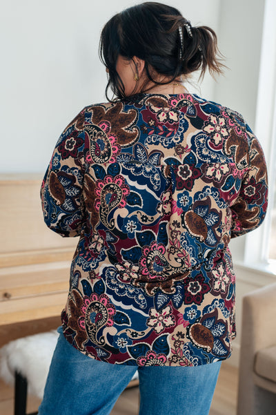 Little Lovely Blouse in Wine Paisley Womens Southern Soul Collectives
