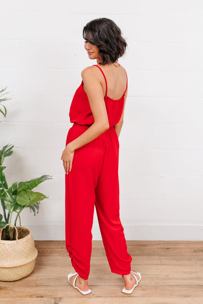 Livin' The Dream Jumpsuit in Red Womens Southern Soul Collectives 