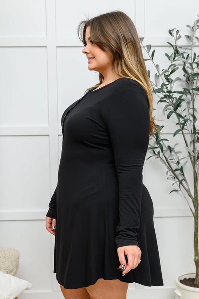 Long Sleeve Button Down Dress In Black Womens Southern Soul Collectives 