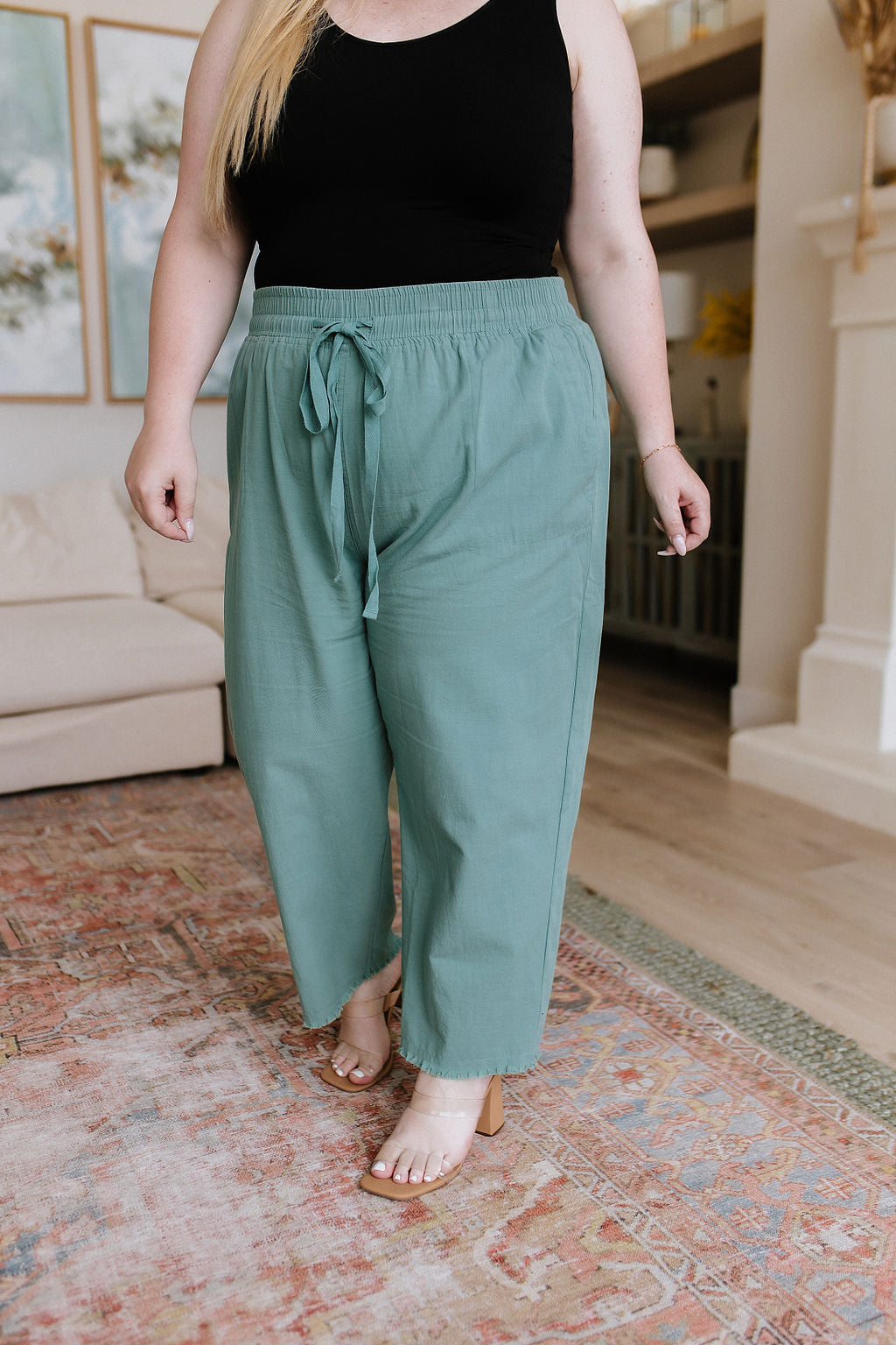 Love Me Dearly High Waisted Pants in Jade Womens Southern Soul Collectives 