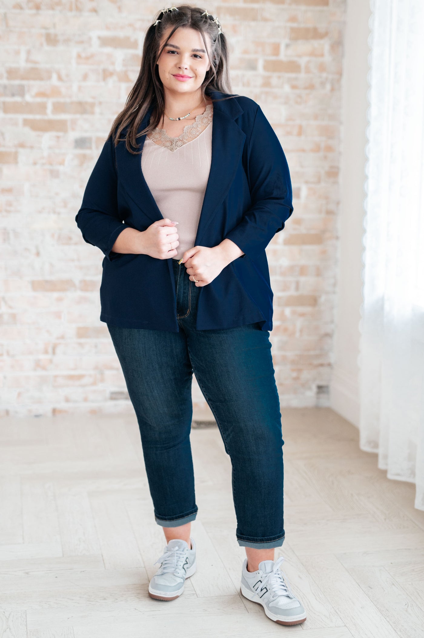 Magic 3/4 Blazer in Navy Womens Southern Soul Collectives