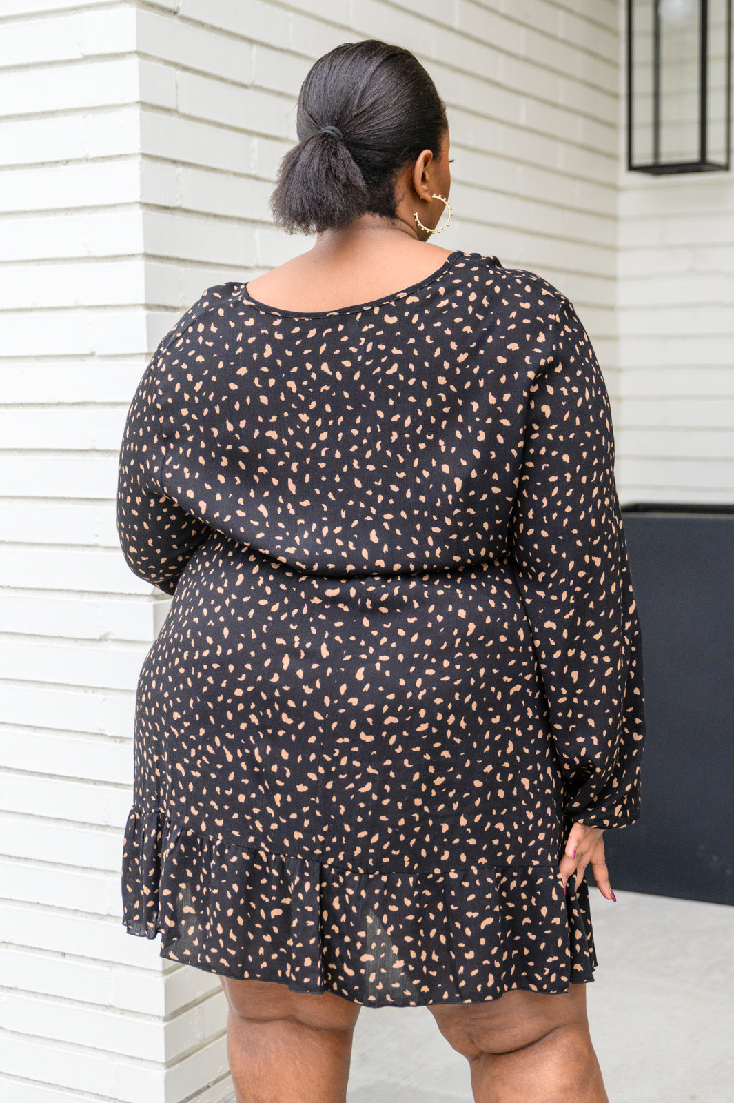 Make Your Happiness Long Sleeve Dress in Black Womens Southern Soul Collectives 