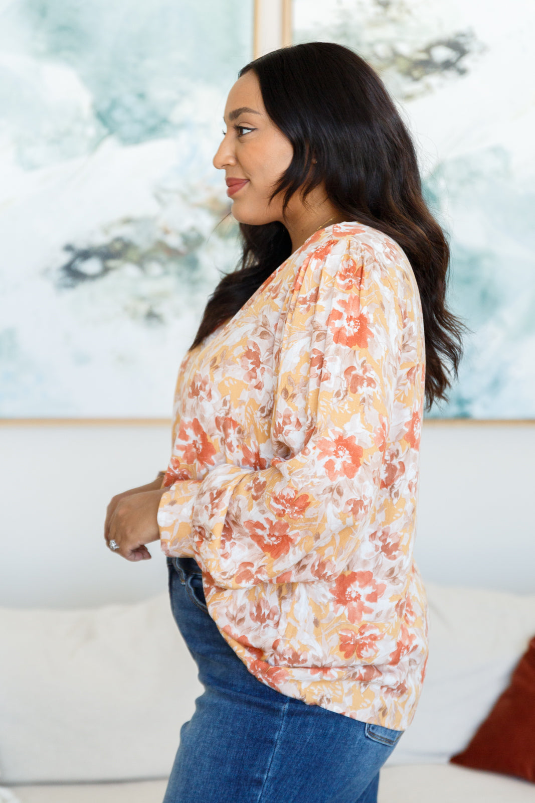 Marigold Dreams Floral Blouse Tops Southern Soul Collectives