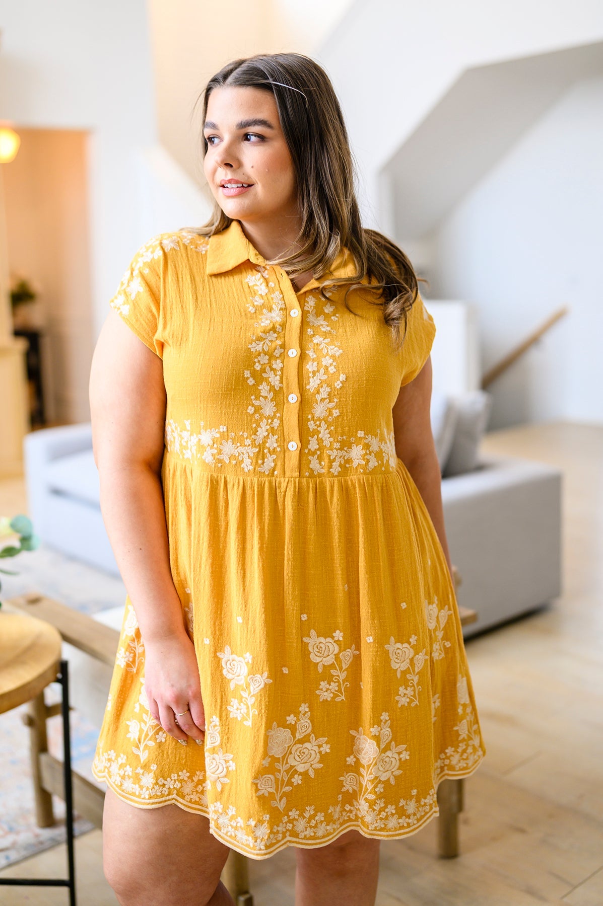 Marigold Embroidered Dress Womens Southern Soul Collectives 