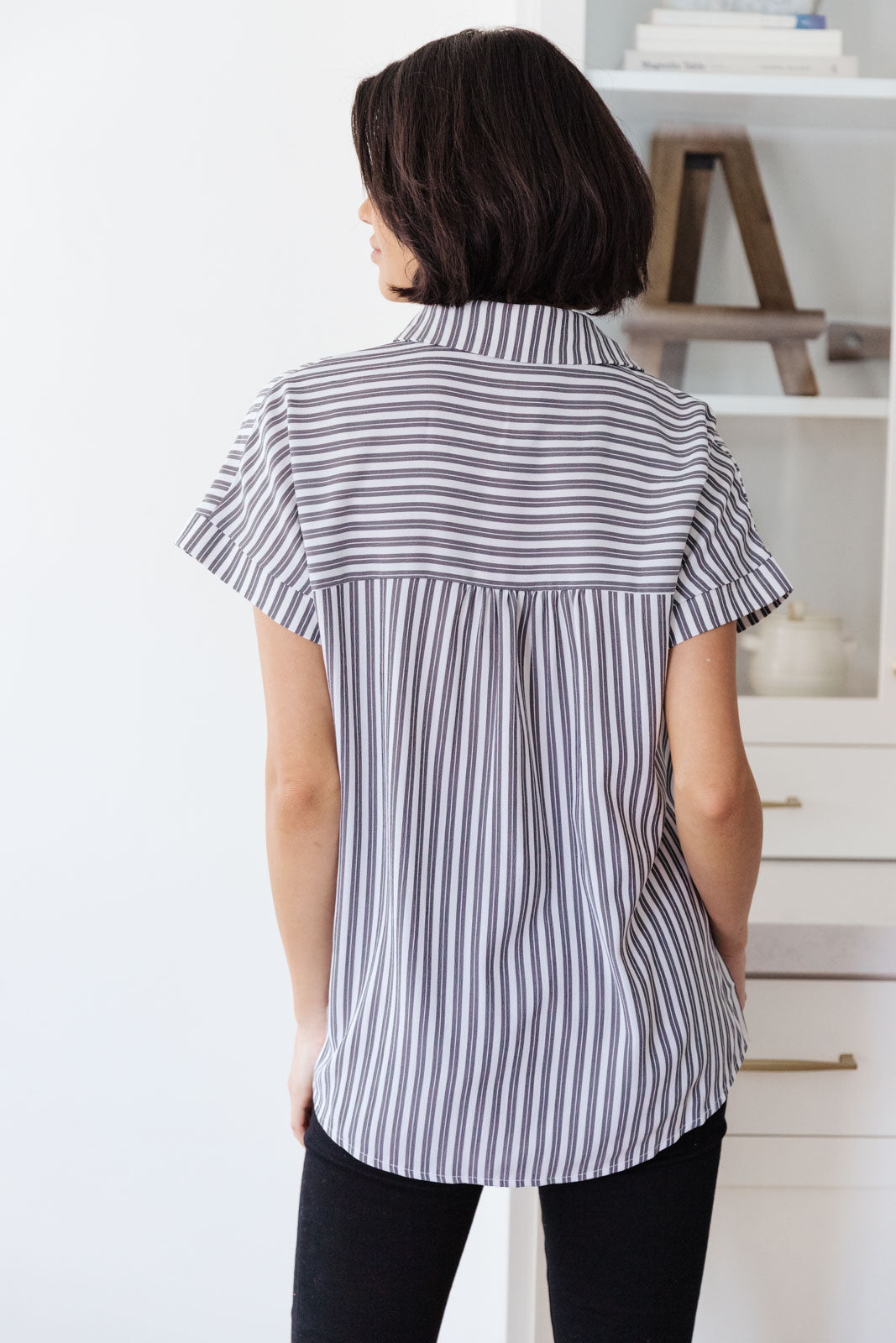 Marina Striped Top In Charcoal Womens Southern Soul Collectives 