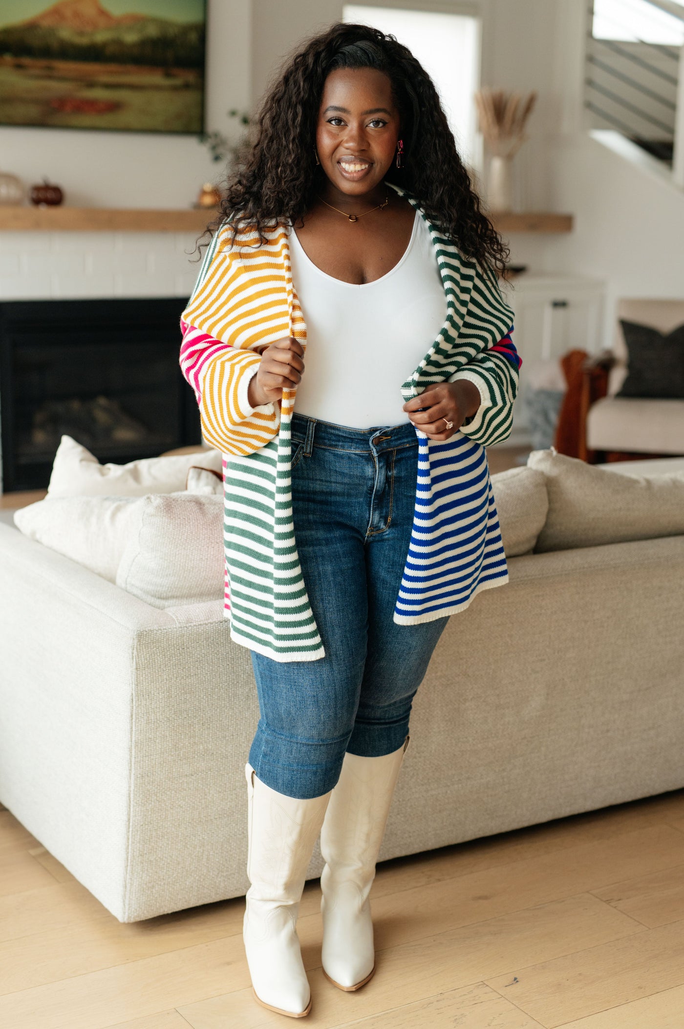 Marquee Lights Striped Cardigan Womens Southern Soul Collectives