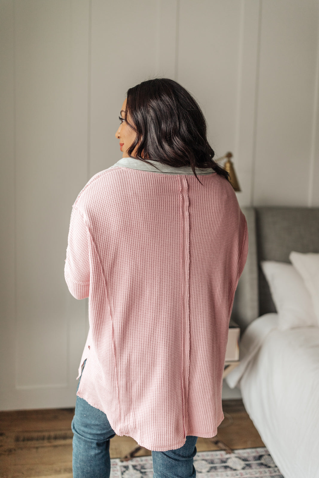 Mia Waffle Knit Long Sleeve In Pink Womens Southern Soul Collectives 