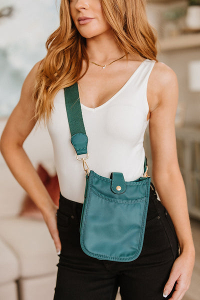 Millie Nylon Crossbody Bag in Teal Womens Southern Soul Collectives 