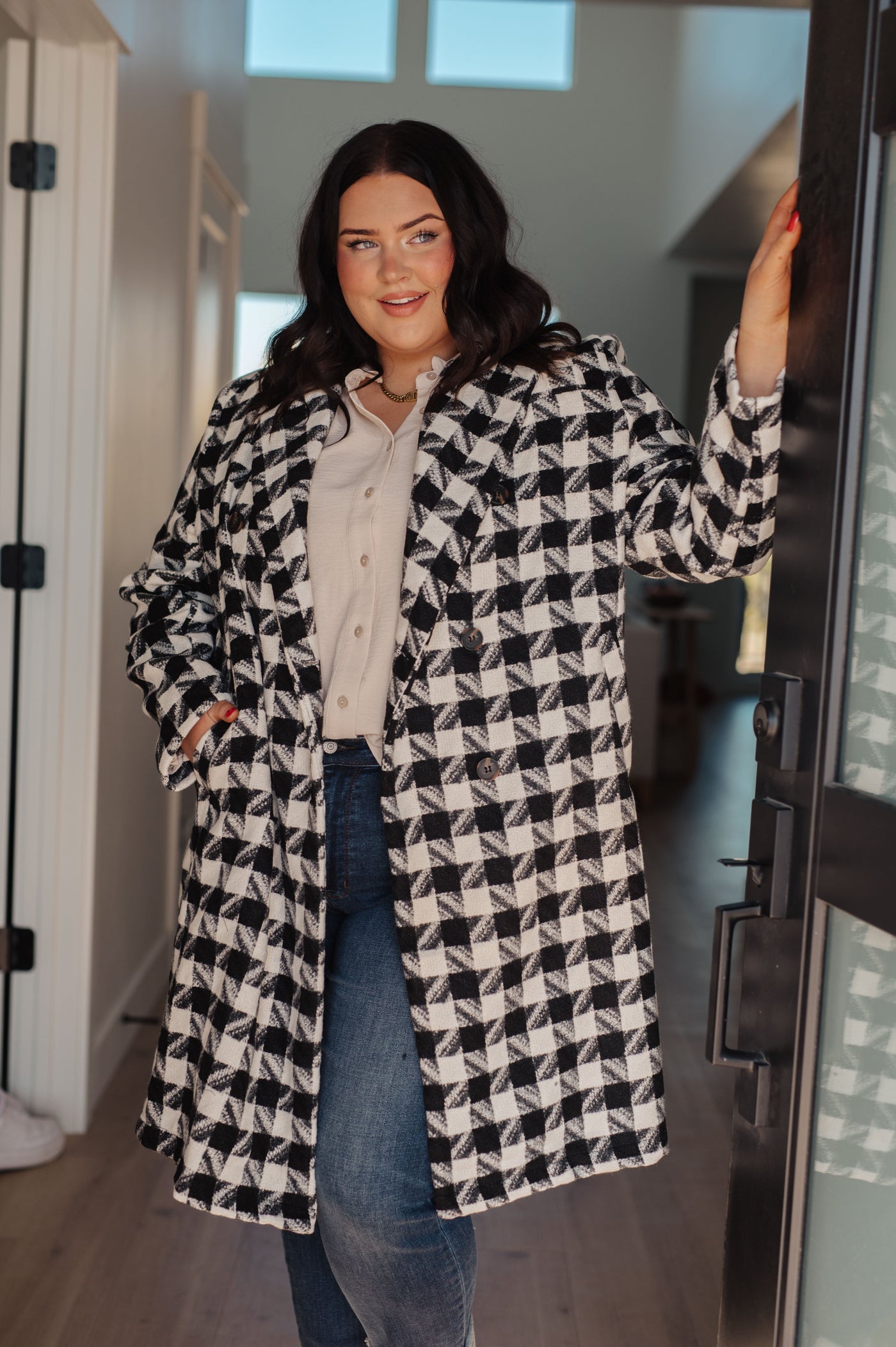 Monochromatic Moment Plaid Coat Womens Southern Soul Collectives