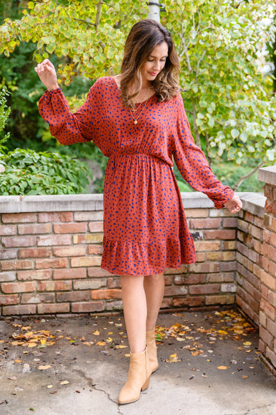 Most Genuine Spotted Dress In Rust Womens Southern Soul Collectives 
