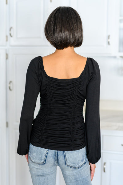 My Heart Is Yours Gathered Long Sleeve Top In Black Womens Southern Soul Collectives 