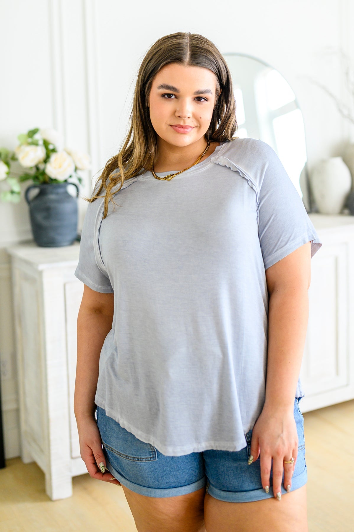 New Edition Mineral Wash T-Shirt in Gray Womens Southern Soul Collectives 