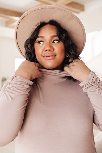 Nivia Draped Turtle Neck Tunic in Mocha Womens Southern Soul Collectives 