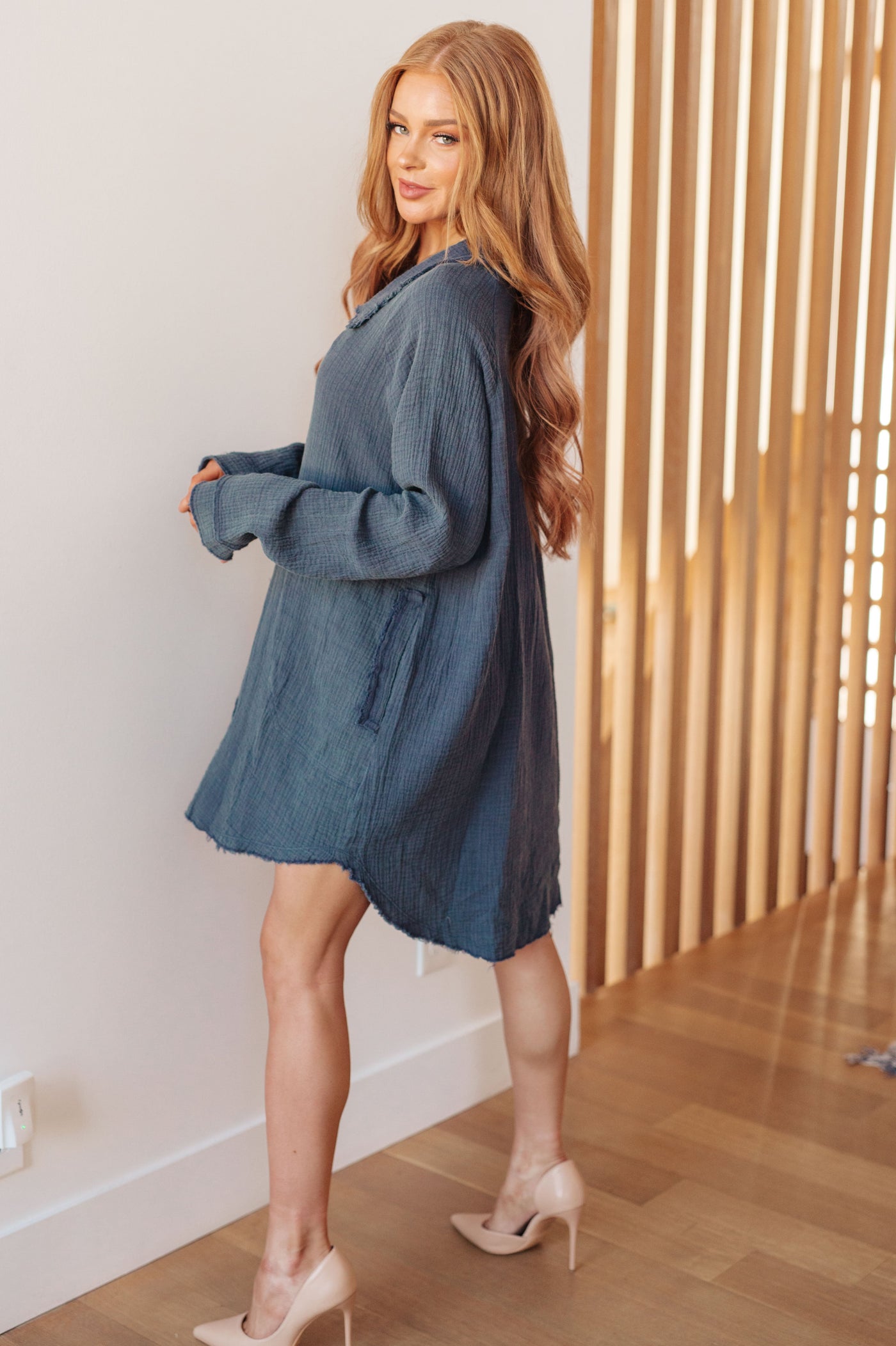 No Trepidation Mineral Wash Shirt Dress Womens Southern Soul Collectives