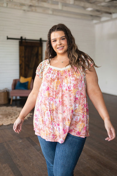 Not So Serious Floral Blouse in Pink Womens Southern Soul Collectives 