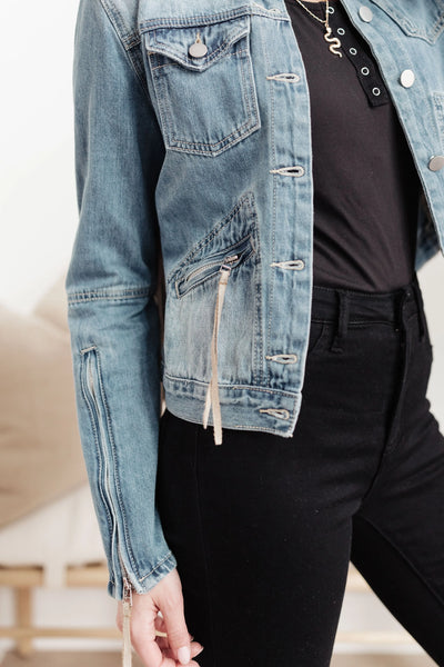 On The Fringe Jacket in Denim Womens Southern Soul Collectives 