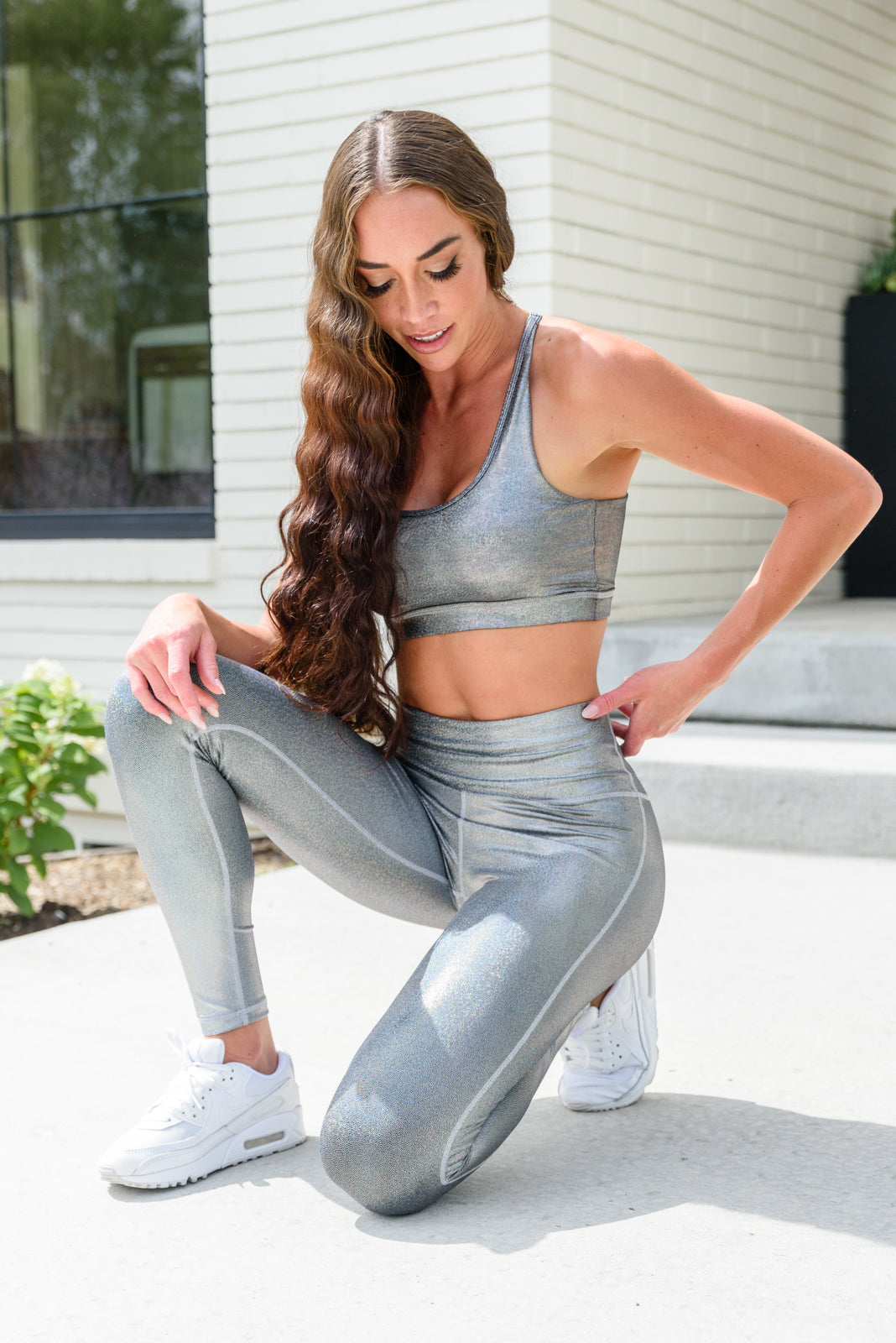 Out of This World Silver Metallic Leggings Womens Southern Soul Collectives 