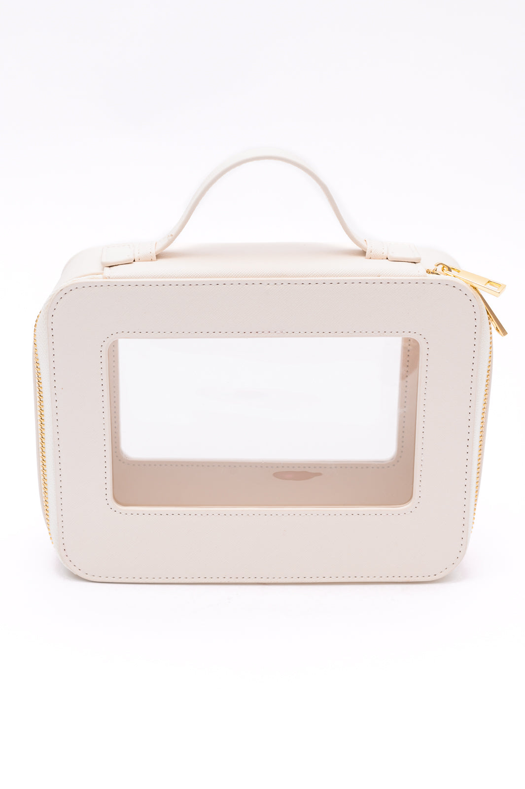 PU Leather Travel Cosmetic Case in Cream Womens Southern Soul Collectives