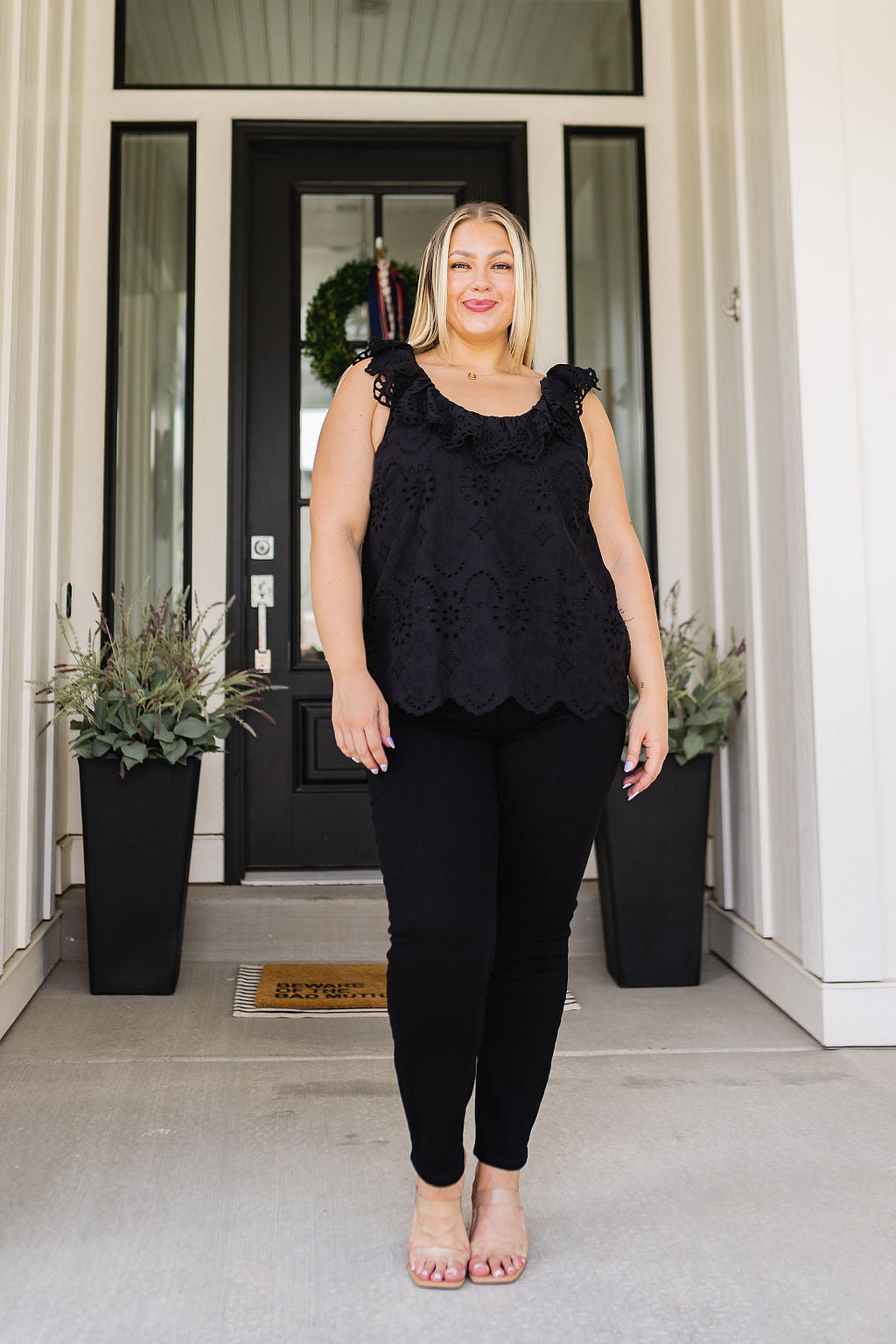 Parisian Stroll Lace Blouse in Black Womens Southern Soul Collectives 