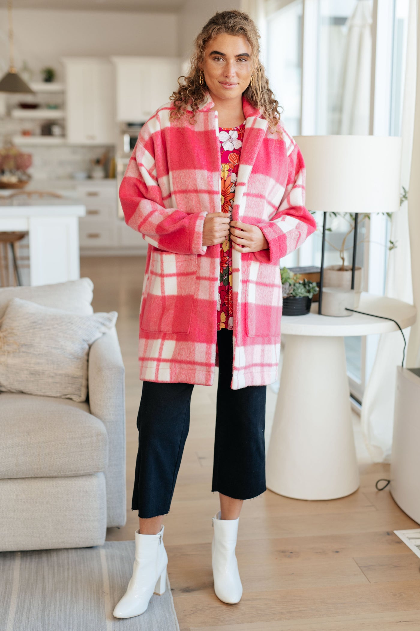 Passion in Plaid Coat in Pink Womens Southern Soul Collectives