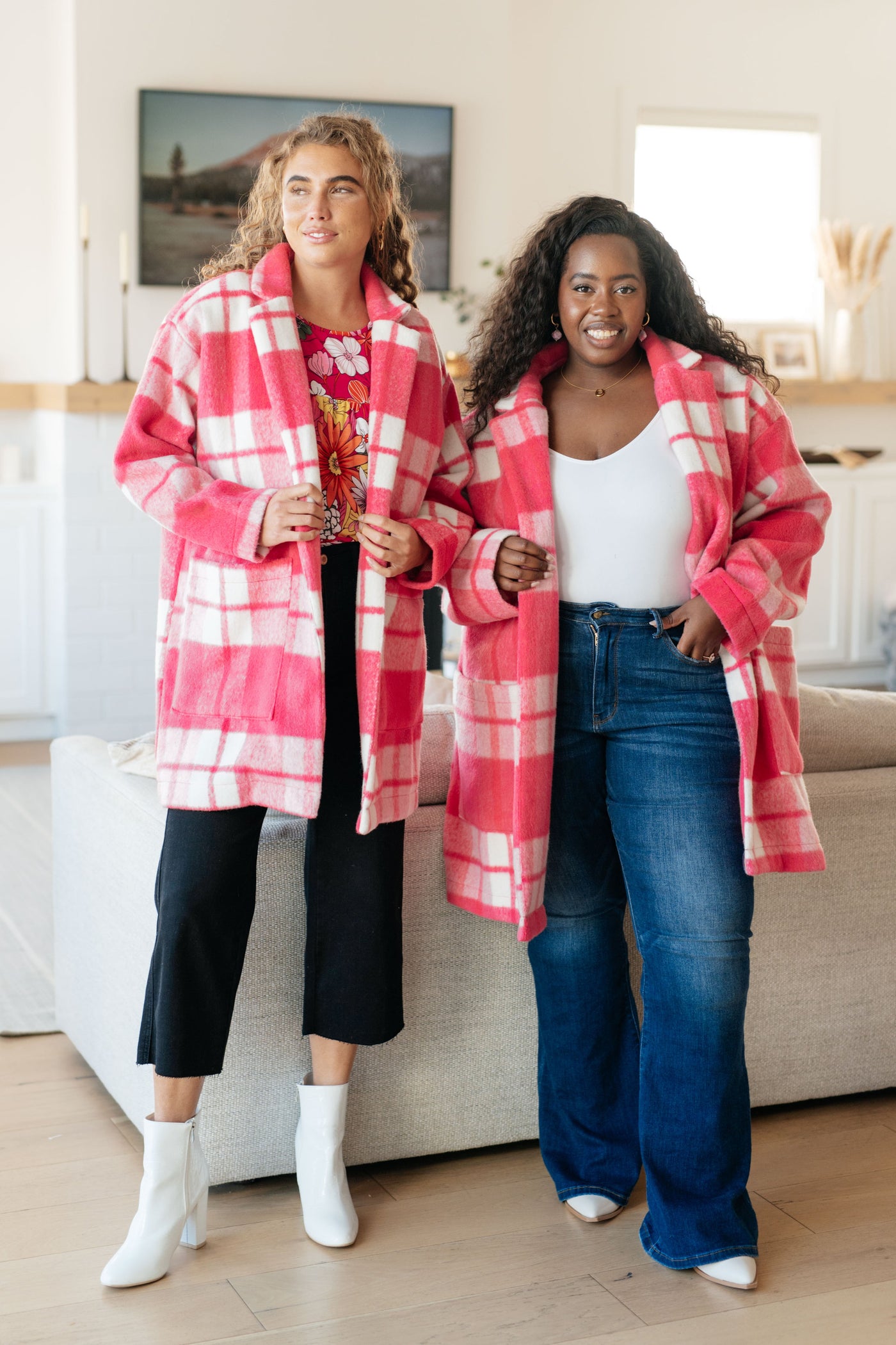 Passion in Plaid Coat in Pink Womens Southern Soul Collectives