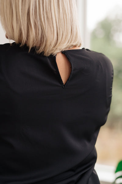 Peaceful Moments Smocked Sleeve Blouse in Black - Southern Soul Collectives