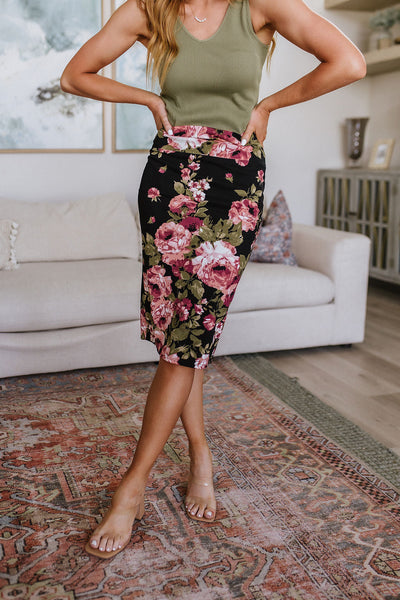 Perfectly Pristine Floral Pencil Skirt Womens Southern Soul Collectives 
