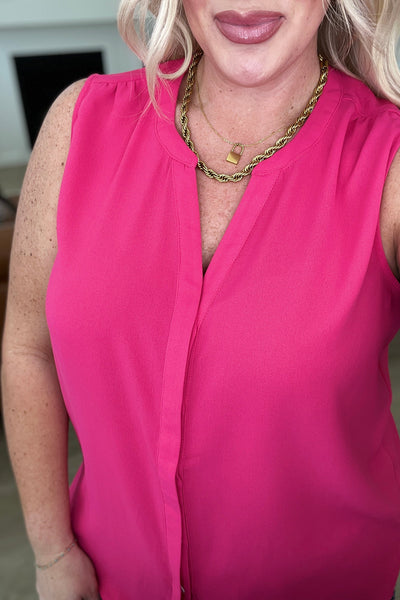 Love Me Now Sleeveless Blouse in Hot Pink Tops Southern Soul Collectives