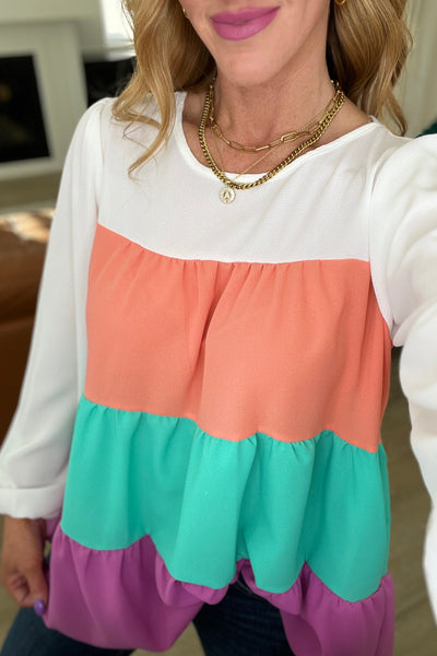 Taking It All In Color Block Top Tops Southern Soul Collectives